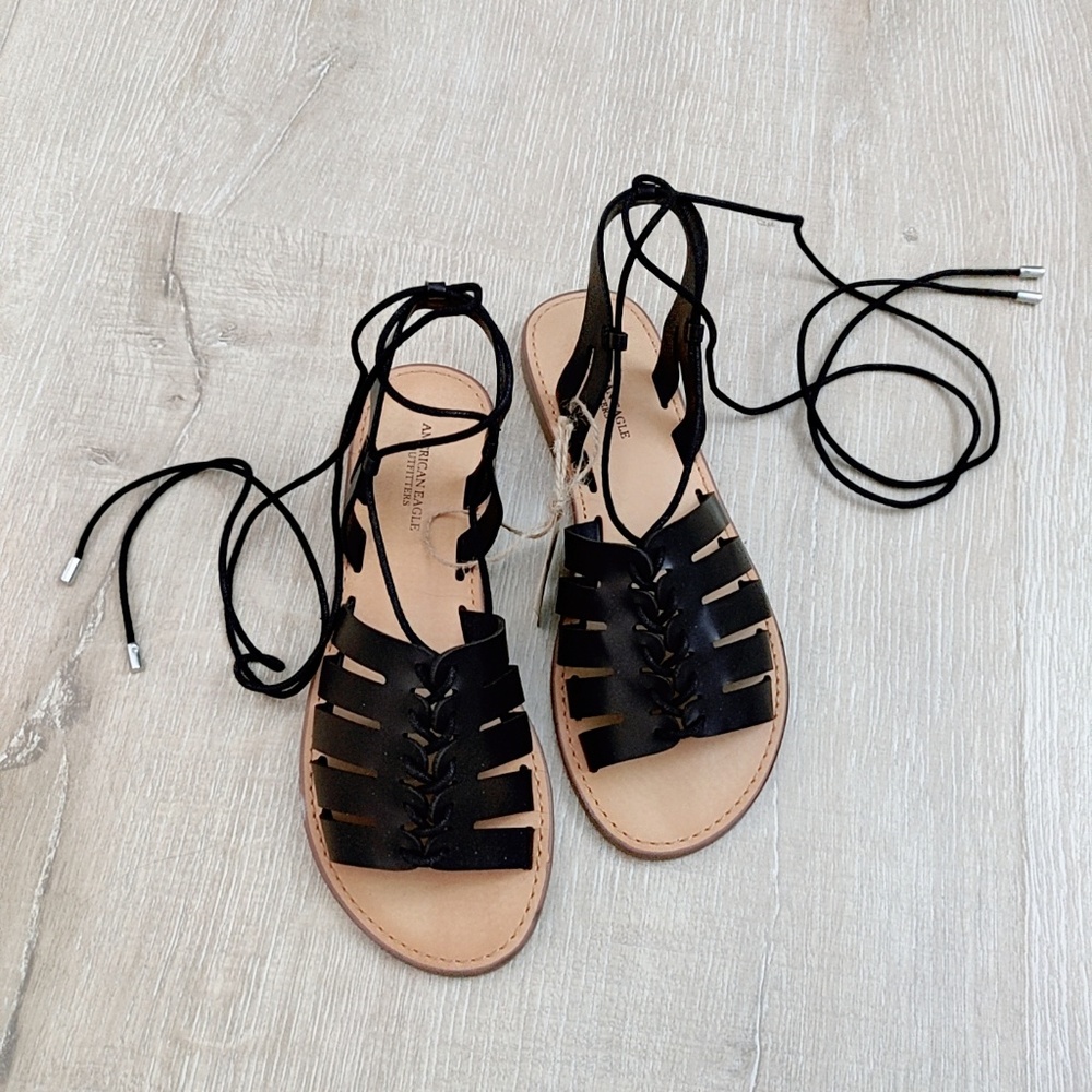 NEW American Eagle Strappy Black Sandals